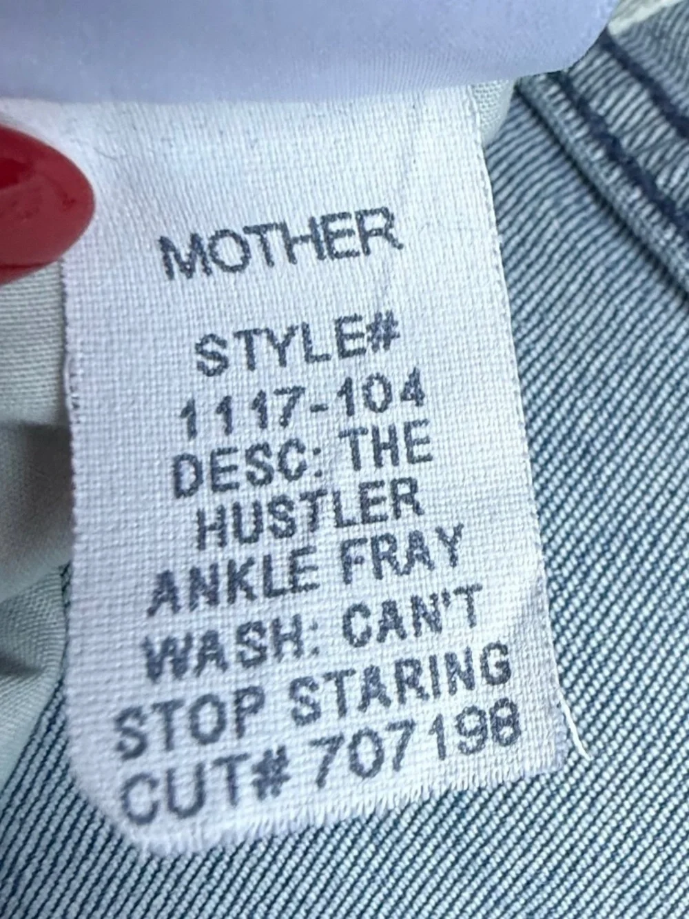 MOTHER The Hustler Ankle Fray in Can't Stop Staring Sz 31 - Picture 15 of 15